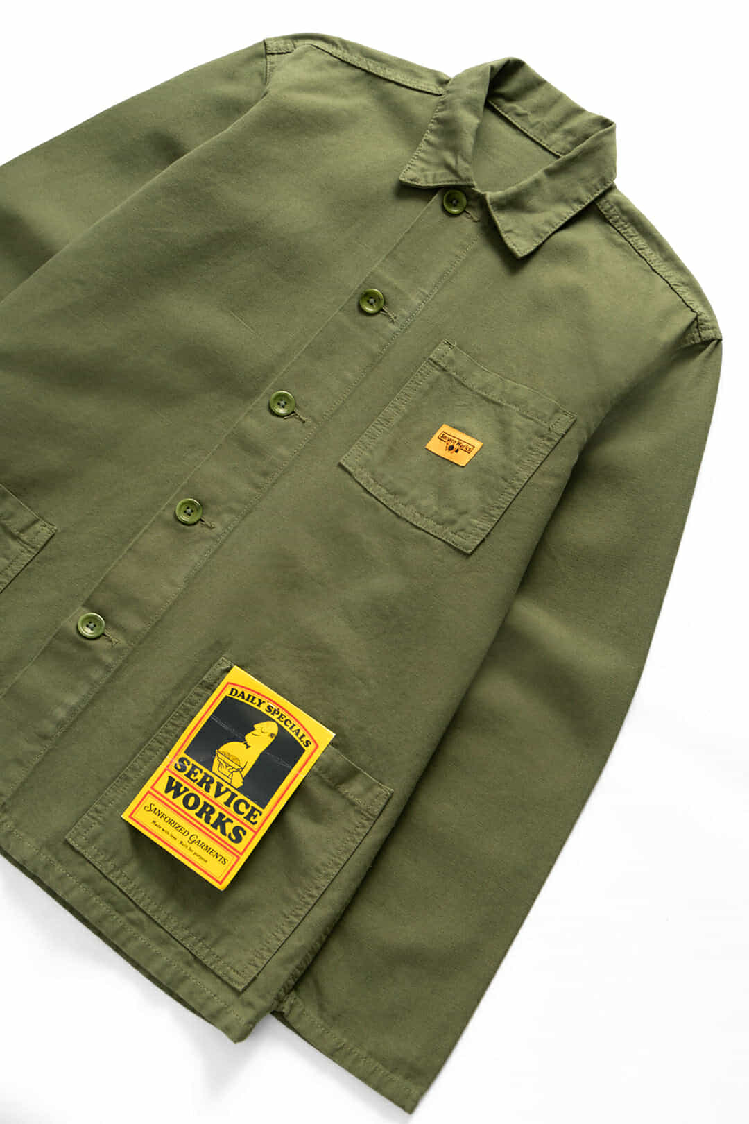 SERVICE WORKS CANVAS CHORE SHIRT - OLIVE