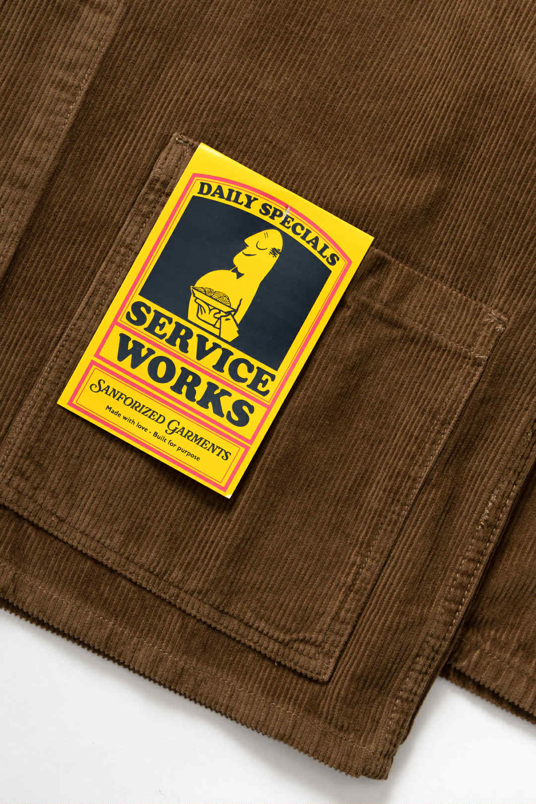 SERVICE WORKS CORDUROY CHORE SHIRT - BARK