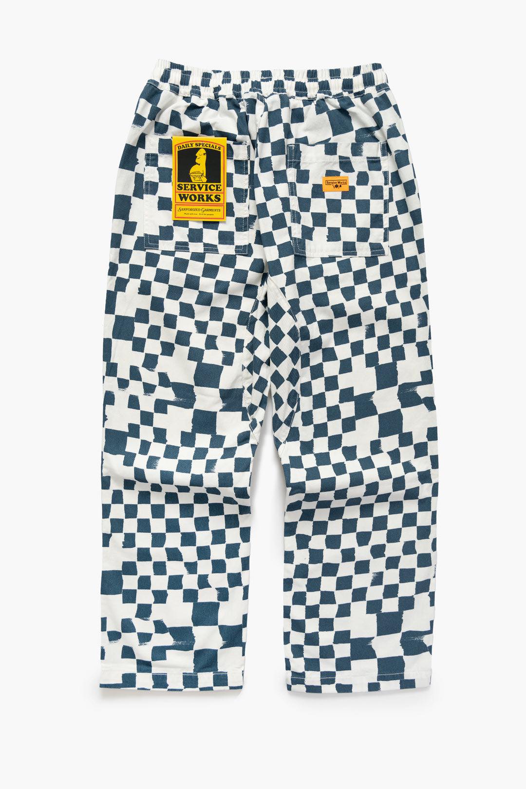 SERVICE WORKS PRINTED CHEF PANTS - TEAL CHECKER