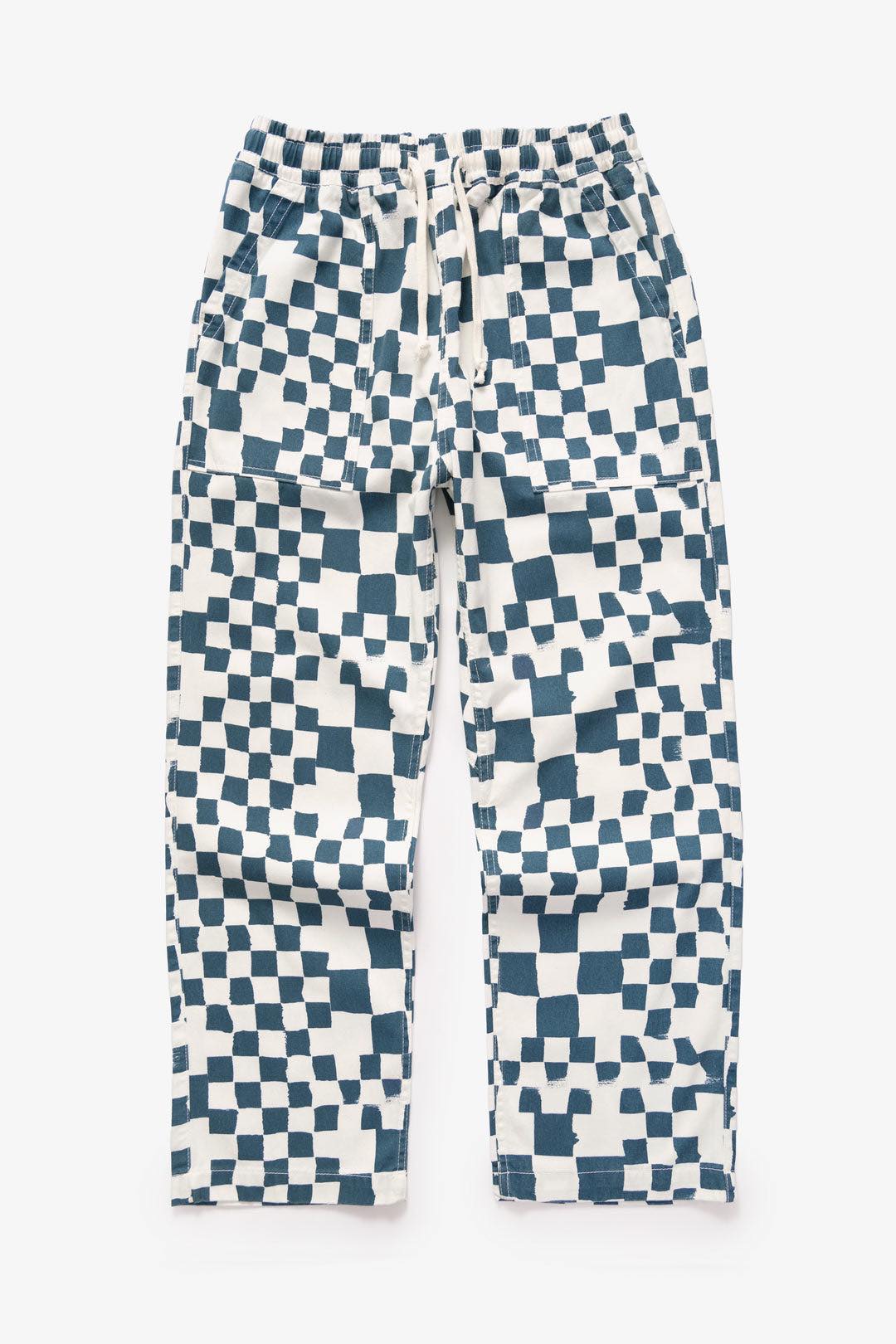 SERVICE WORKS PRINTED CHEF PANTS - TEAL CHECKER