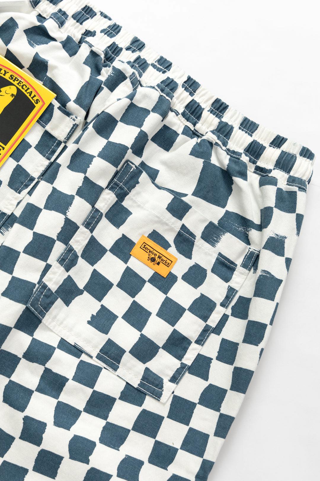 SERVICE WORKS PRINTED CHEF PANTS - TEAL CHECKER