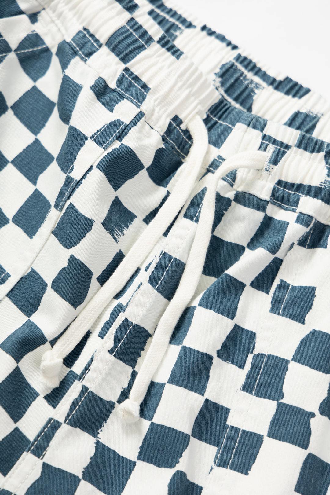 SERVICE WORKS PRINTED CHEF SHORTS - TEAL CHECKER