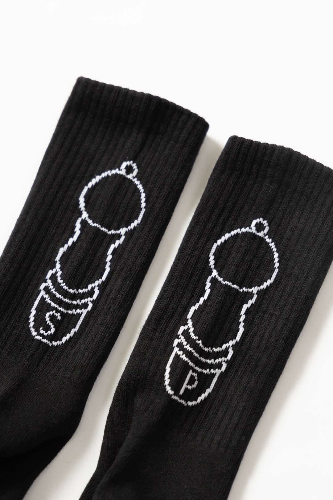 SERVICE WORKS SALT + PEPPER SOCKS - BLACK