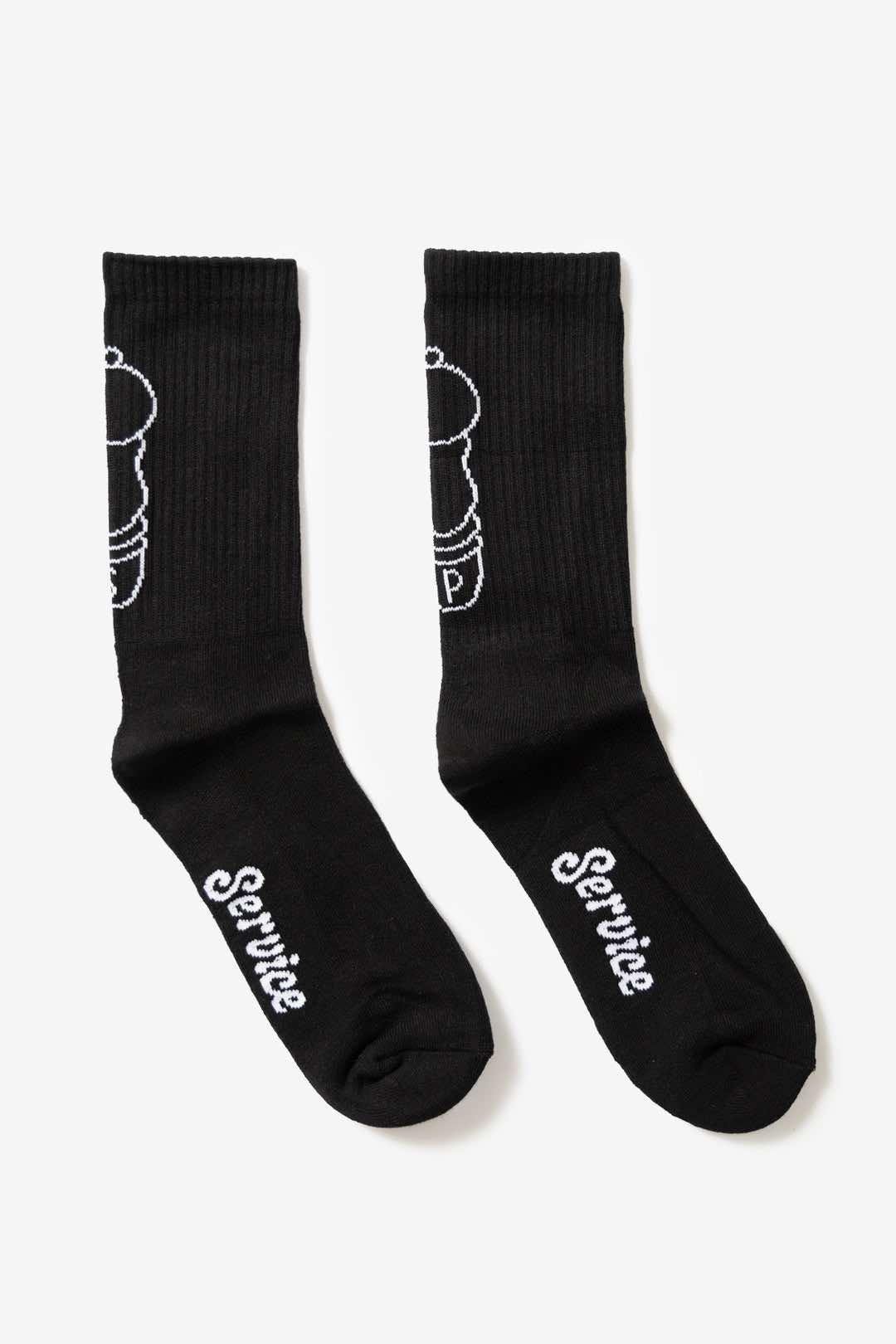 SERVICE WORKS SALT + PEPPER SOCKS - BLACK