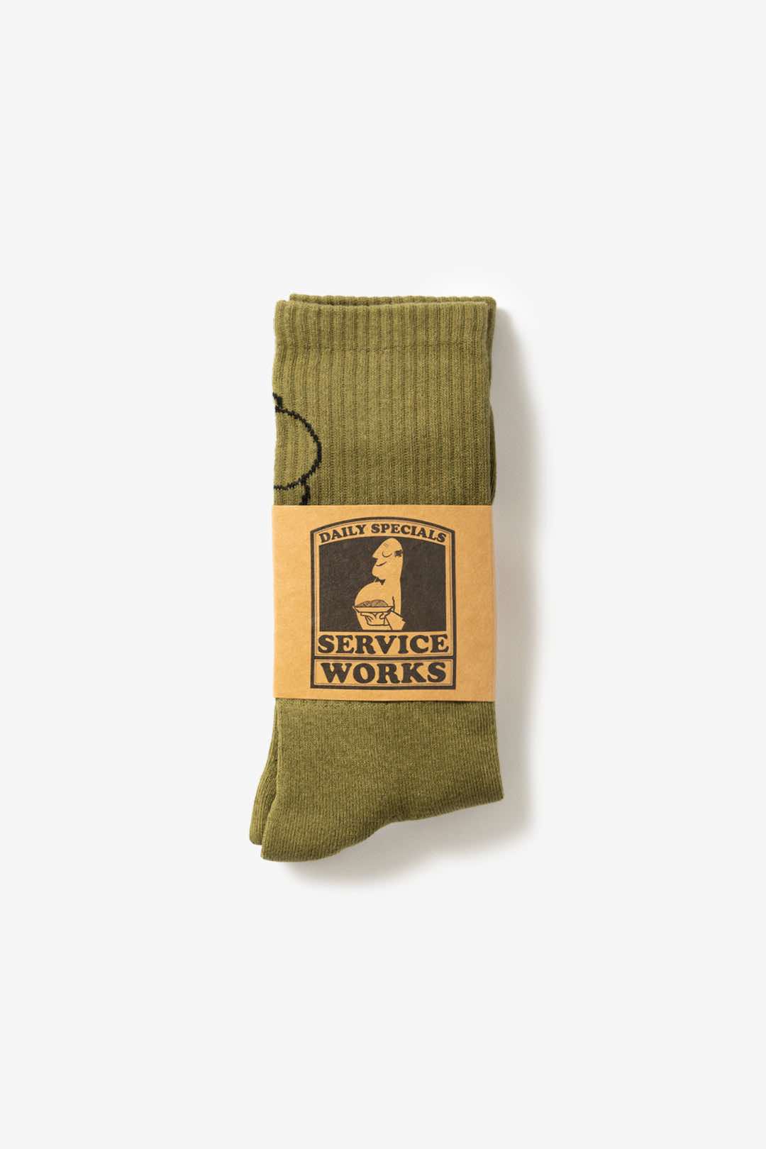 SERVICE WORKS SALT + PEPPER SOCKS - OLIVE