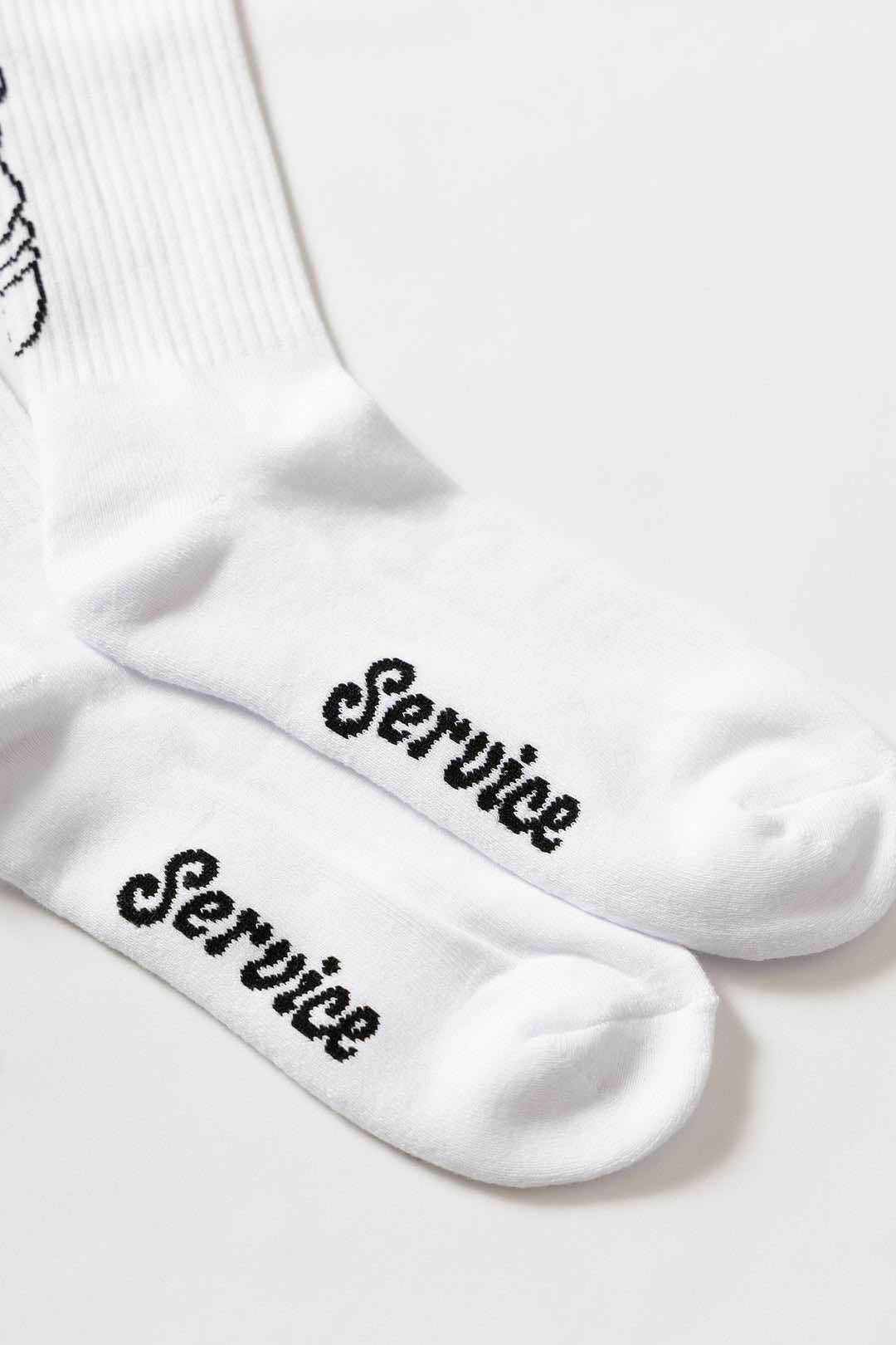 SERVICE WORKS SALT + PEPPER SOCKS - WHITE