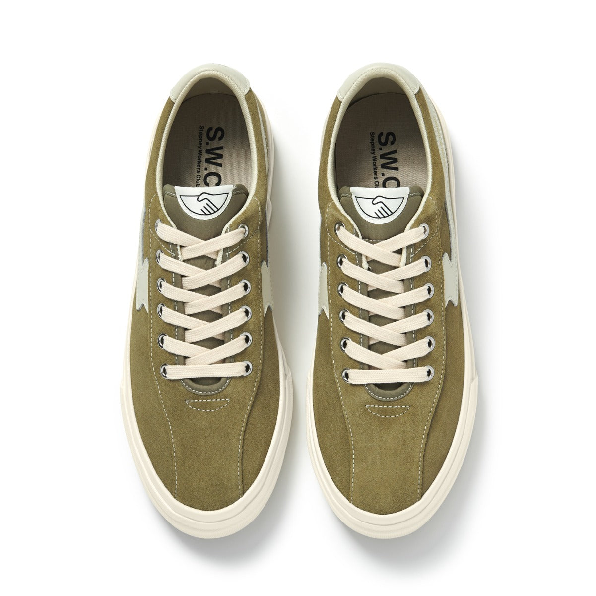 STEPNEY WORKERS CLUB DELLOW S-STRIKE SUEDE - MOSS / ECRU