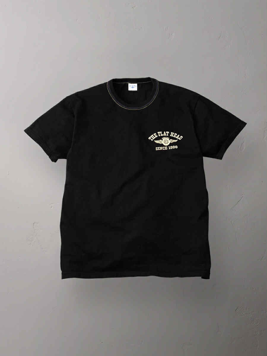 THE FLAT HEAD FN-THC202- T-SHIRT FLYING WHEELS - BLACK
