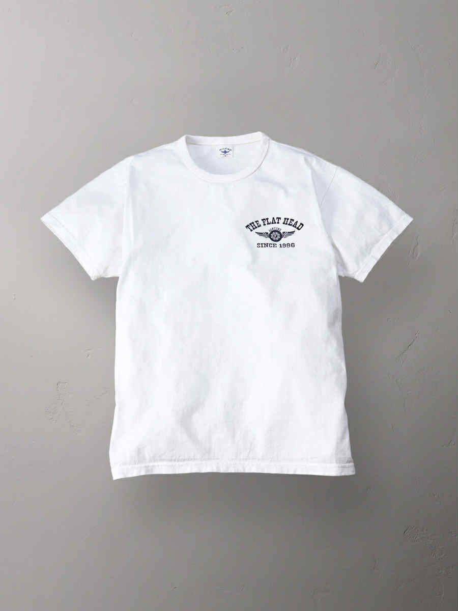 THE FLAT HEAD FN-THC202- T-SHIRT FLYING WHEELS - WHITE
