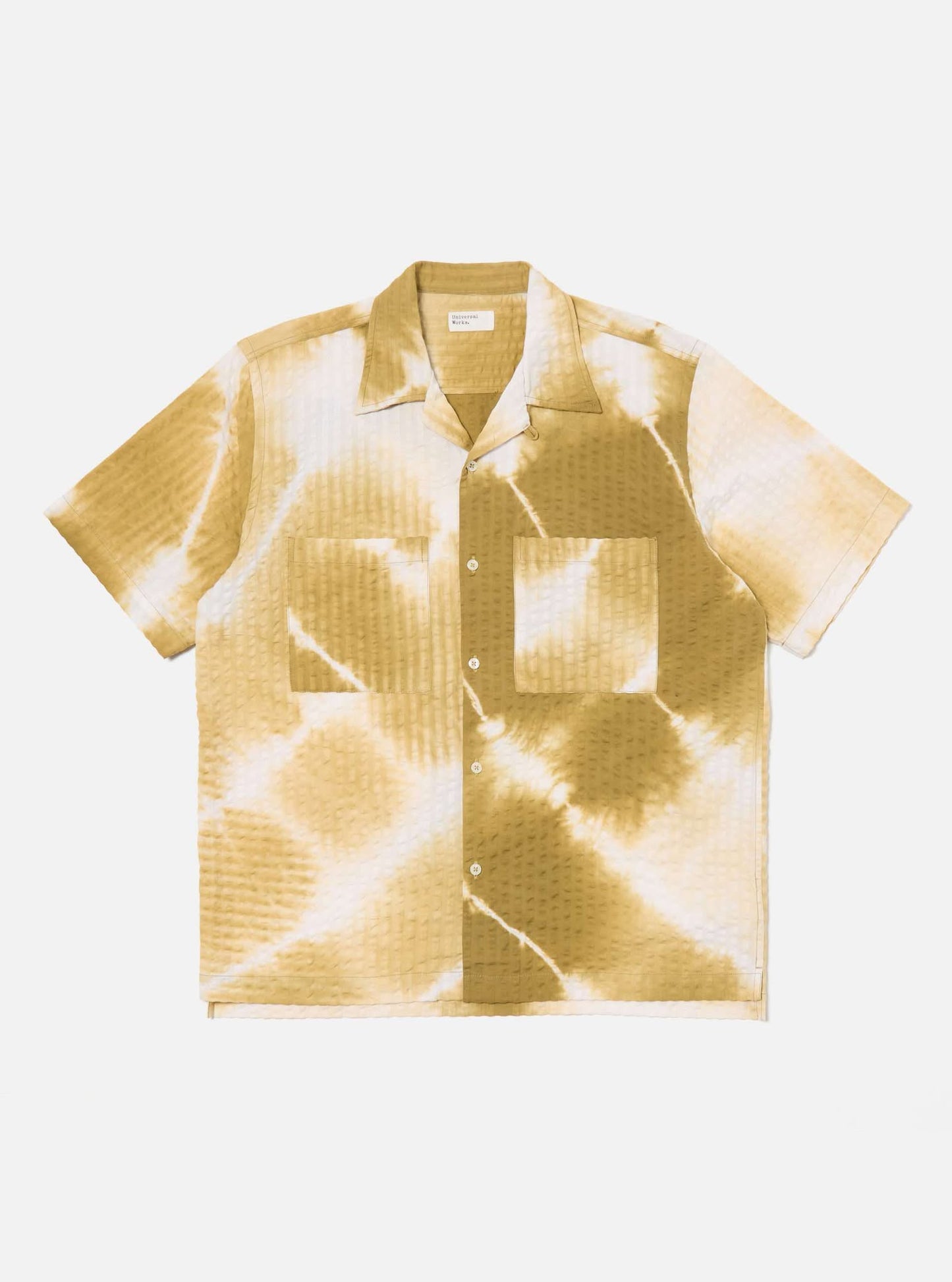 UNIVERSAL WORKS CAMPER SHIRT TIE N DYE SEERSUCKER - KHAKI