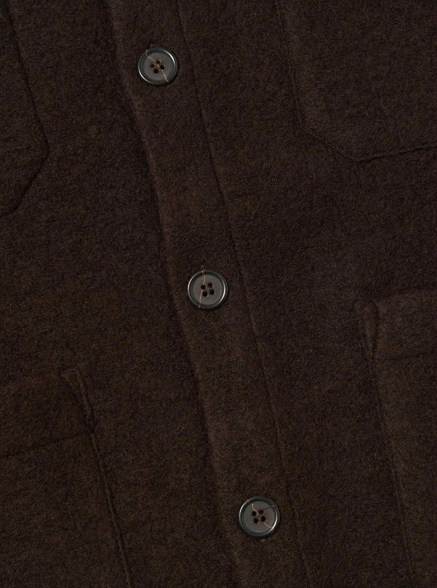 UNIVERSAL WORKS CARDIGAN WOOL FLEECE - BROWN