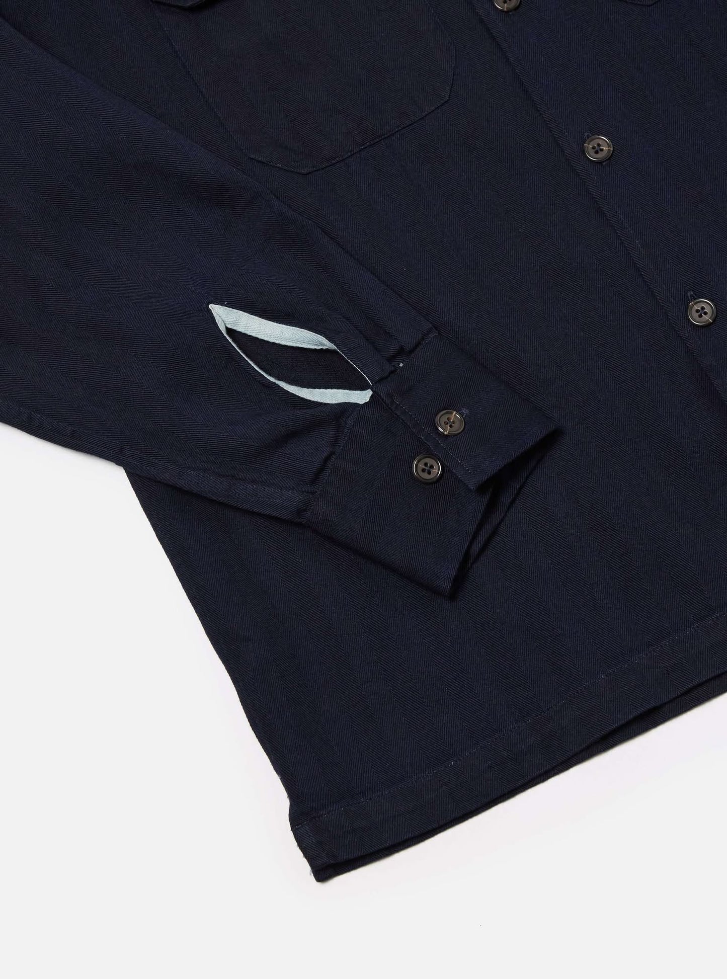 UNIVERSAL WORKS L/S UTILITY SHIRT HERRINGBONE - INDIGO
