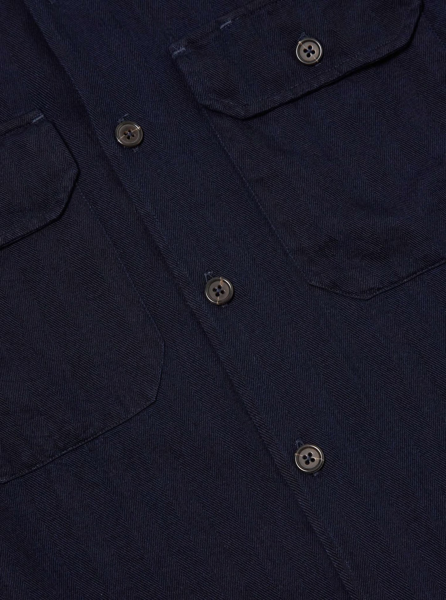 UNIVERSAL WORKS L/S UTILITY SHIRT HERRINGBONE - INDIGO