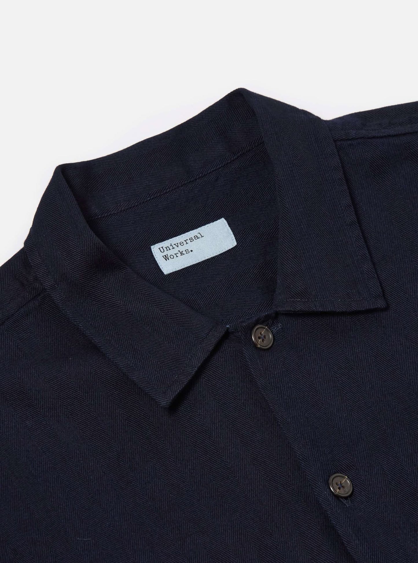 UNIVERSAL WORKS L/S UTILITY SHIRT HERRINGBONE - INDIGO