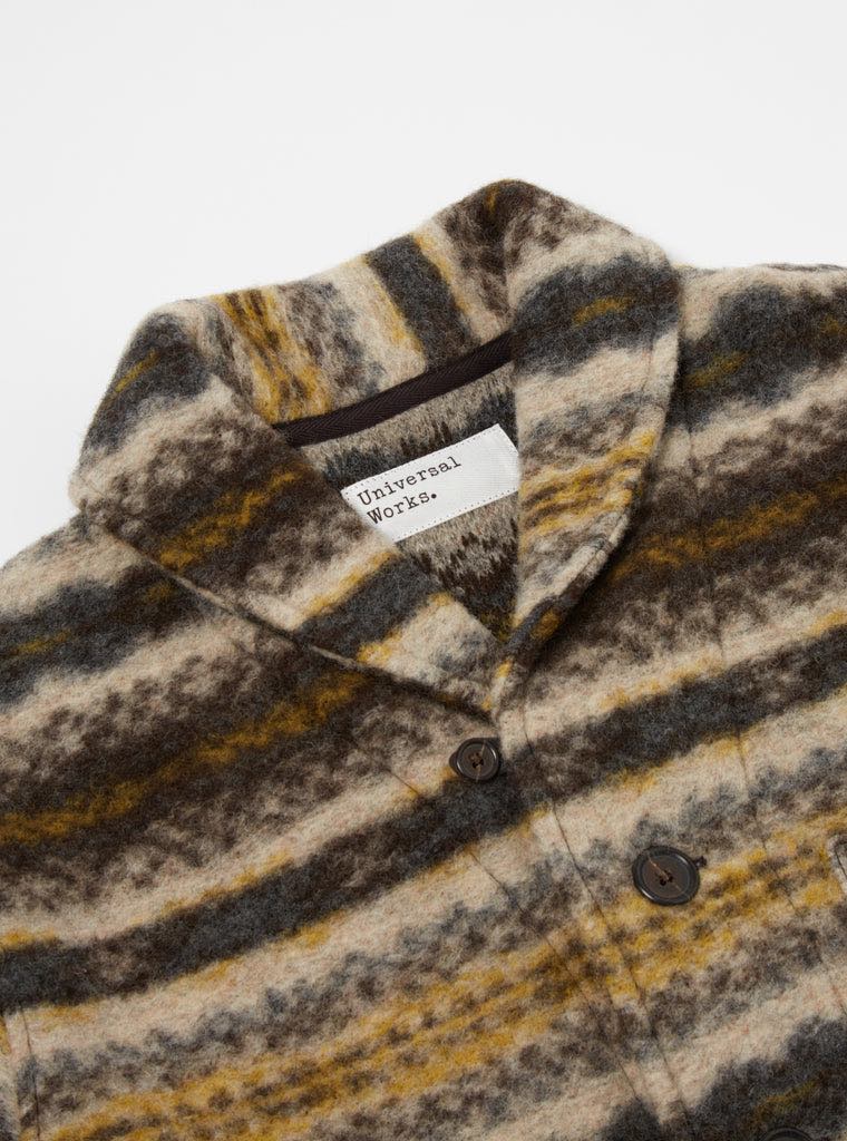 UNIVERSAL WORKS NEW YORK CARDIGAN MIX WOOL FLEECE - FAIRISLE