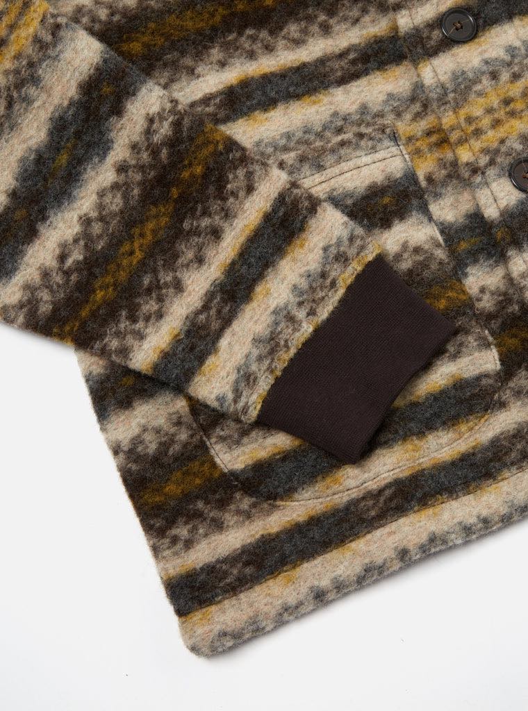UNIVERSAL WORKS NEW YORK CARDIGAN MIX WOOL FLEECE - FAIRISLE