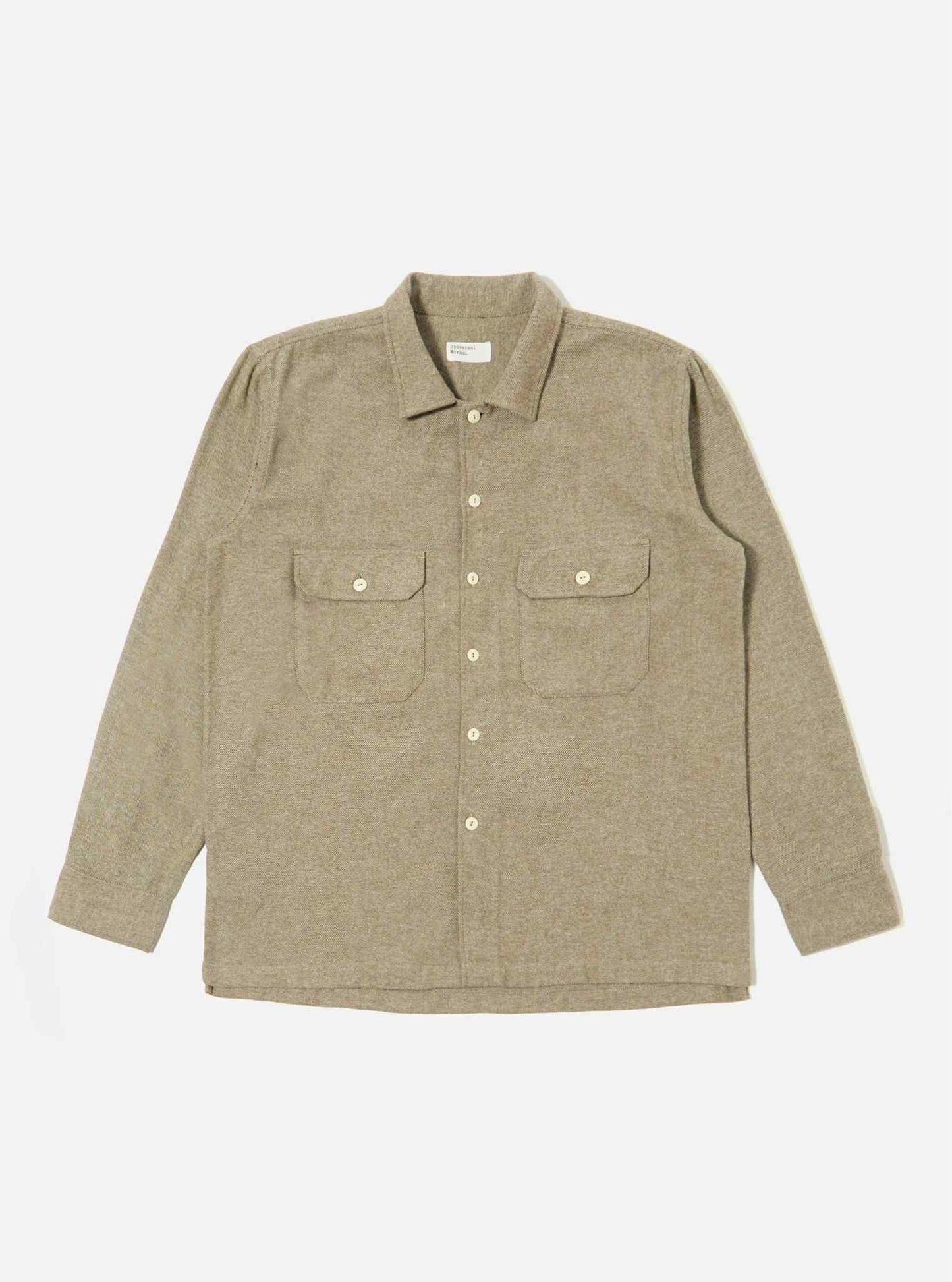 UNIVERSAL WORKS L/S UTILITY SHIRT ALASKA COTTON - OLIVE