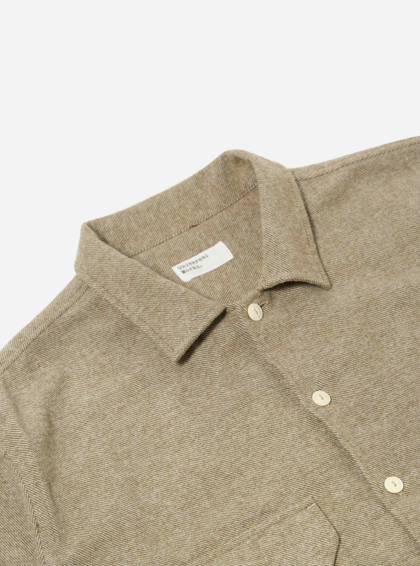 UNIVERSAL WORKS L/S UTILITY SHIRT ALASKA COTTON - OLIVE
