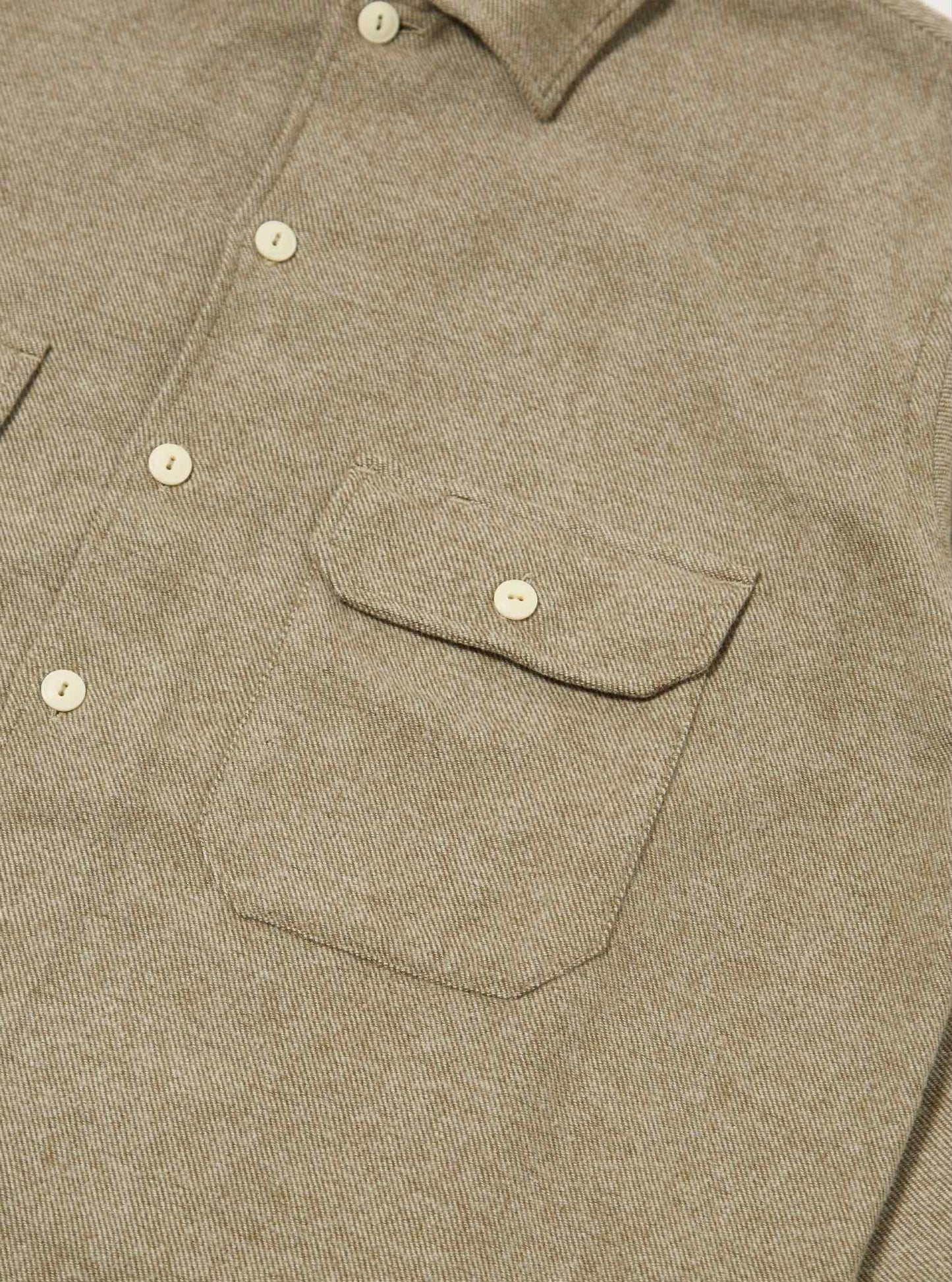 UNIVERSAL WORKS L/S UTILITY SHIRT ALASKA COTTON - OLIVE