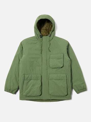 UNIVERSAL WORKS PADDED STAYOUT JACKET RECYCLED NYLON - GREEN