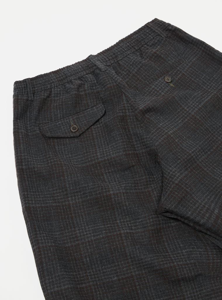 UNIVERSAL WORKS PLEATED TRACK PANT REUSE WOOL MIX - CHARCOAL