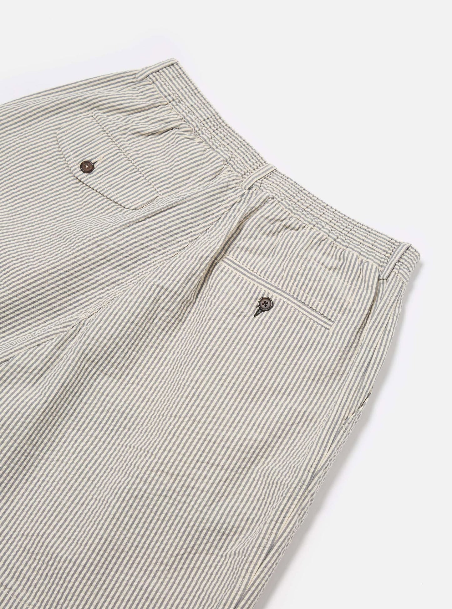 UNIVERSAL WORKS PLEATED TRACK SHORT DERBY STRIPE - GREY