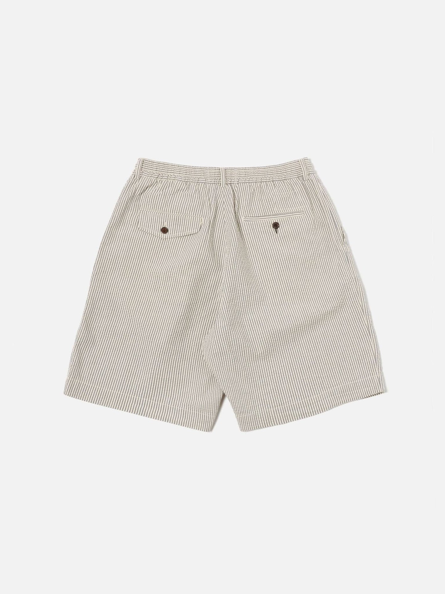 UNIVERSAL WORKS PLEATED TRACK SHORT DERBY STRIPE - GREY
