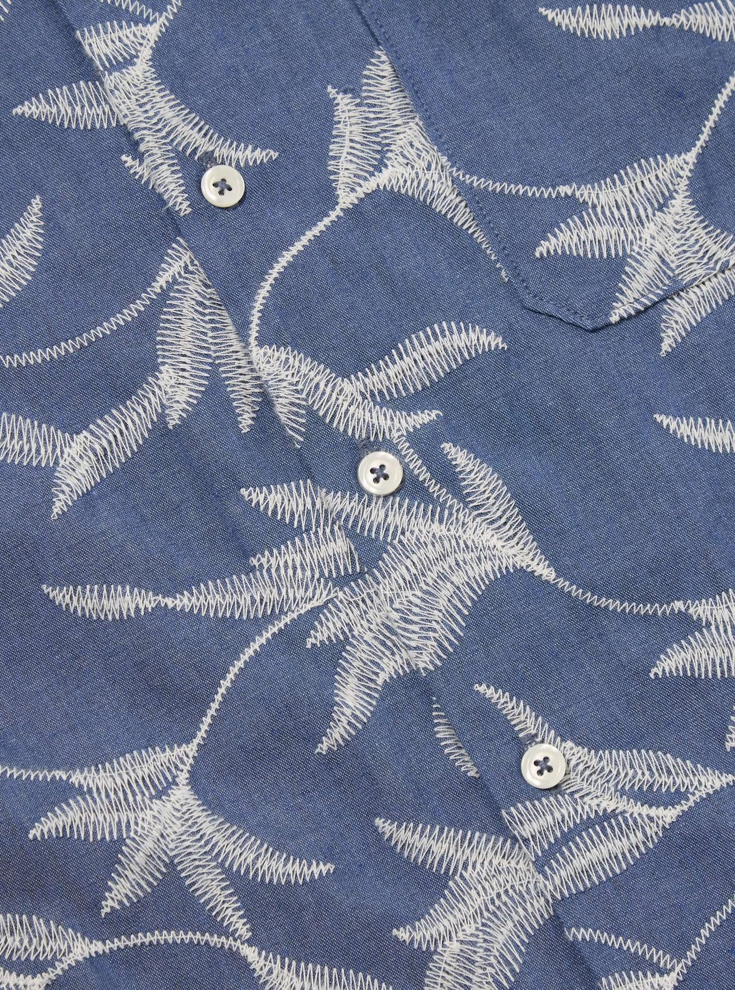 UNIVERSAL WORKS ROAD SHIRT SUMMER JUNGLE COTTON - INDIGO