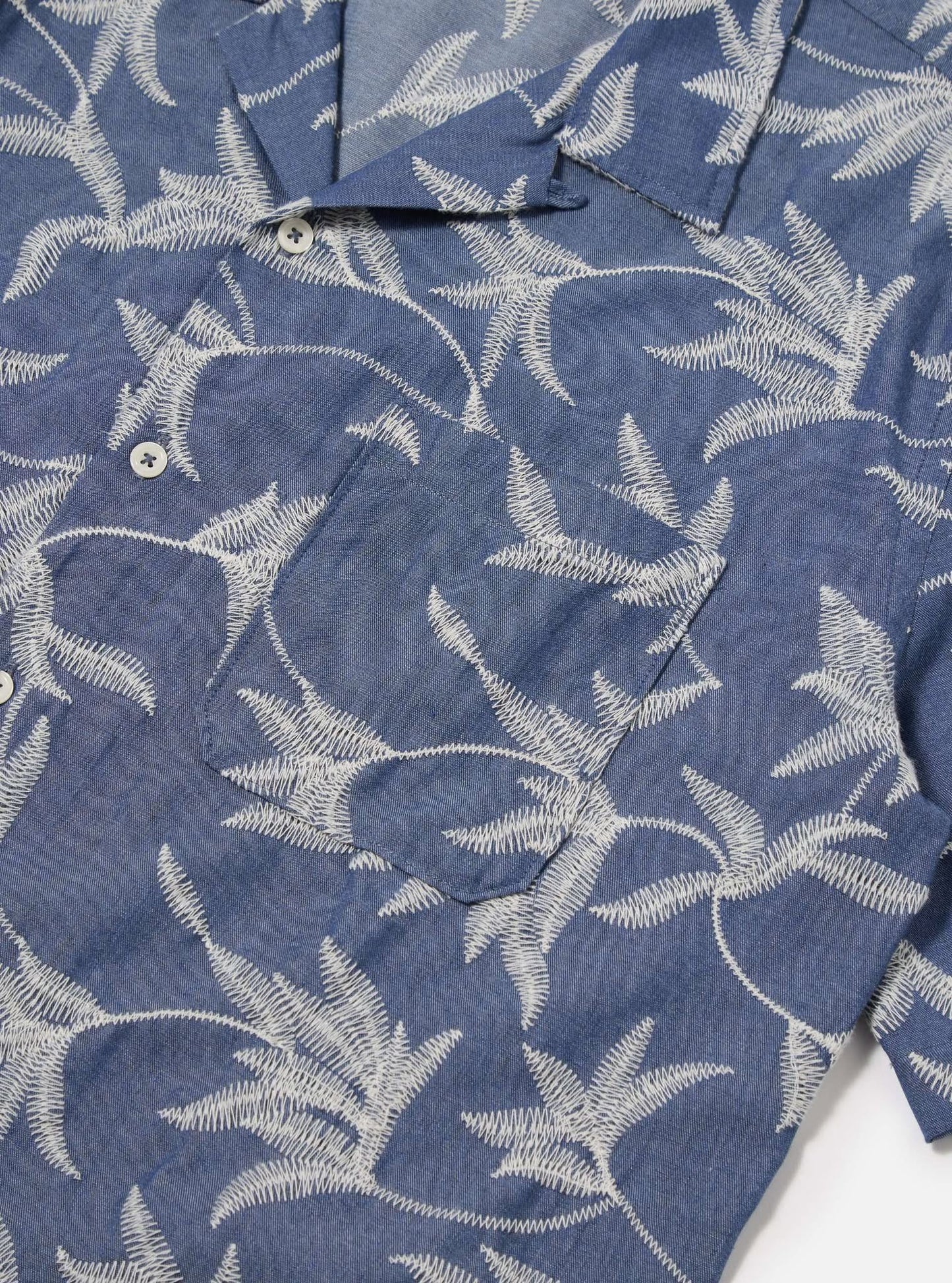 UNIVERSAL WORKS ROAD SHIRT SUMMER JUNGLE COTTON - INDIGO