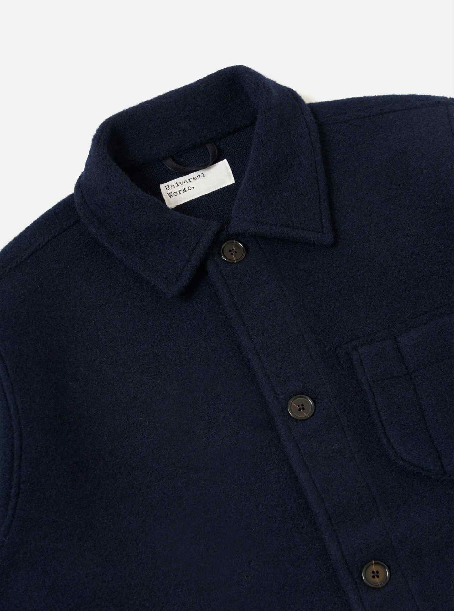 UNIVERSAL WORKS FIELD JACKET TECHNO MELTON - NAVY