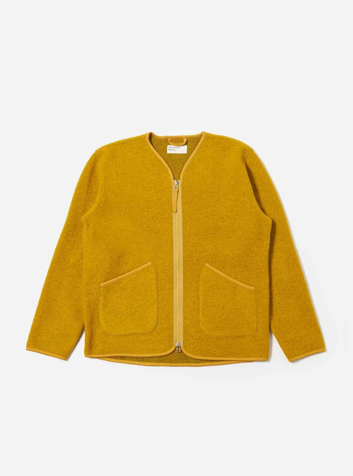 UNIVERSAL WORKS ZIP LINER JACKET FLEECE - YELLOW