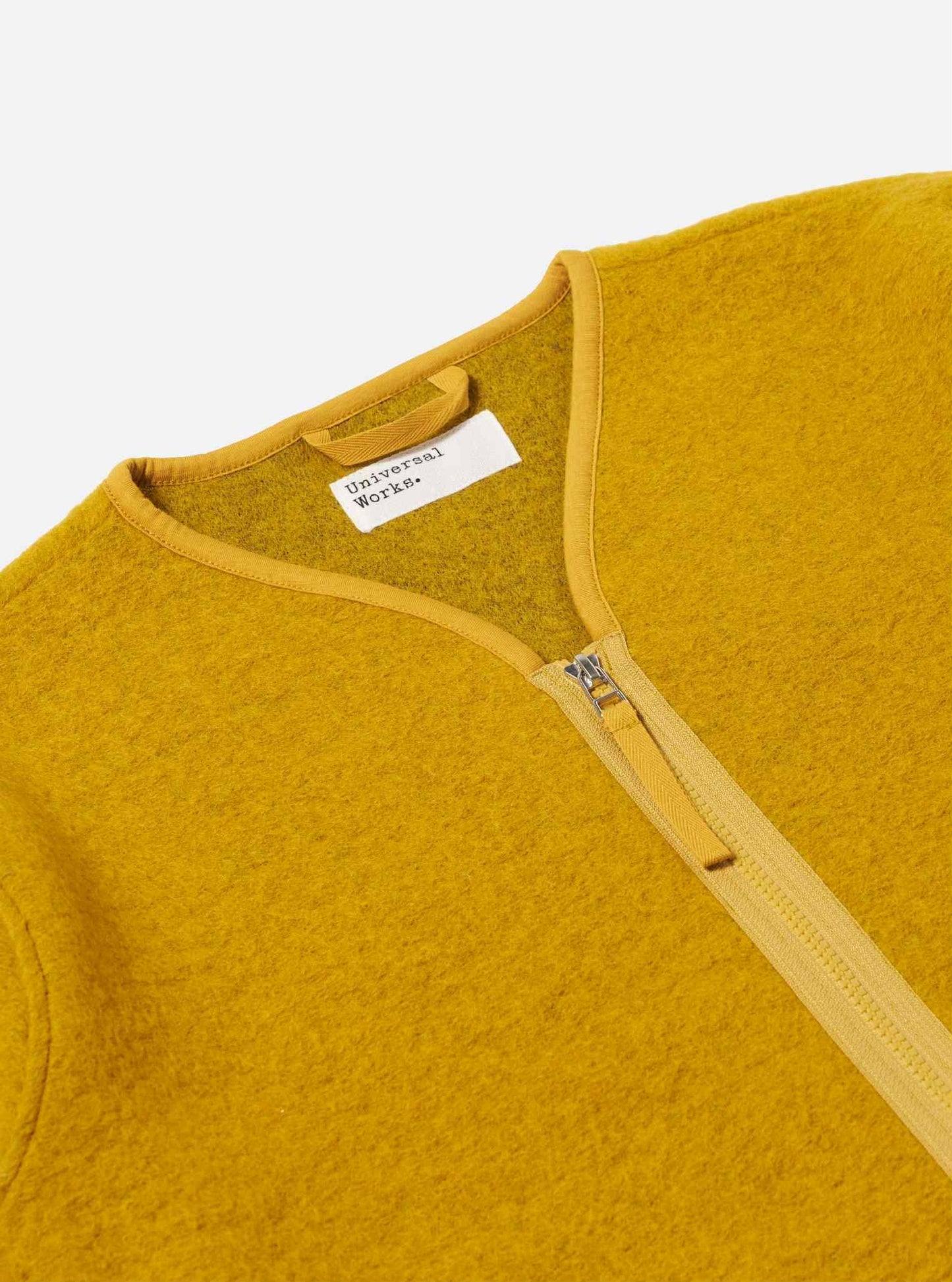 UNIVERSAL WORKS ZIP LINER JACKET FLEECE - YELLOW