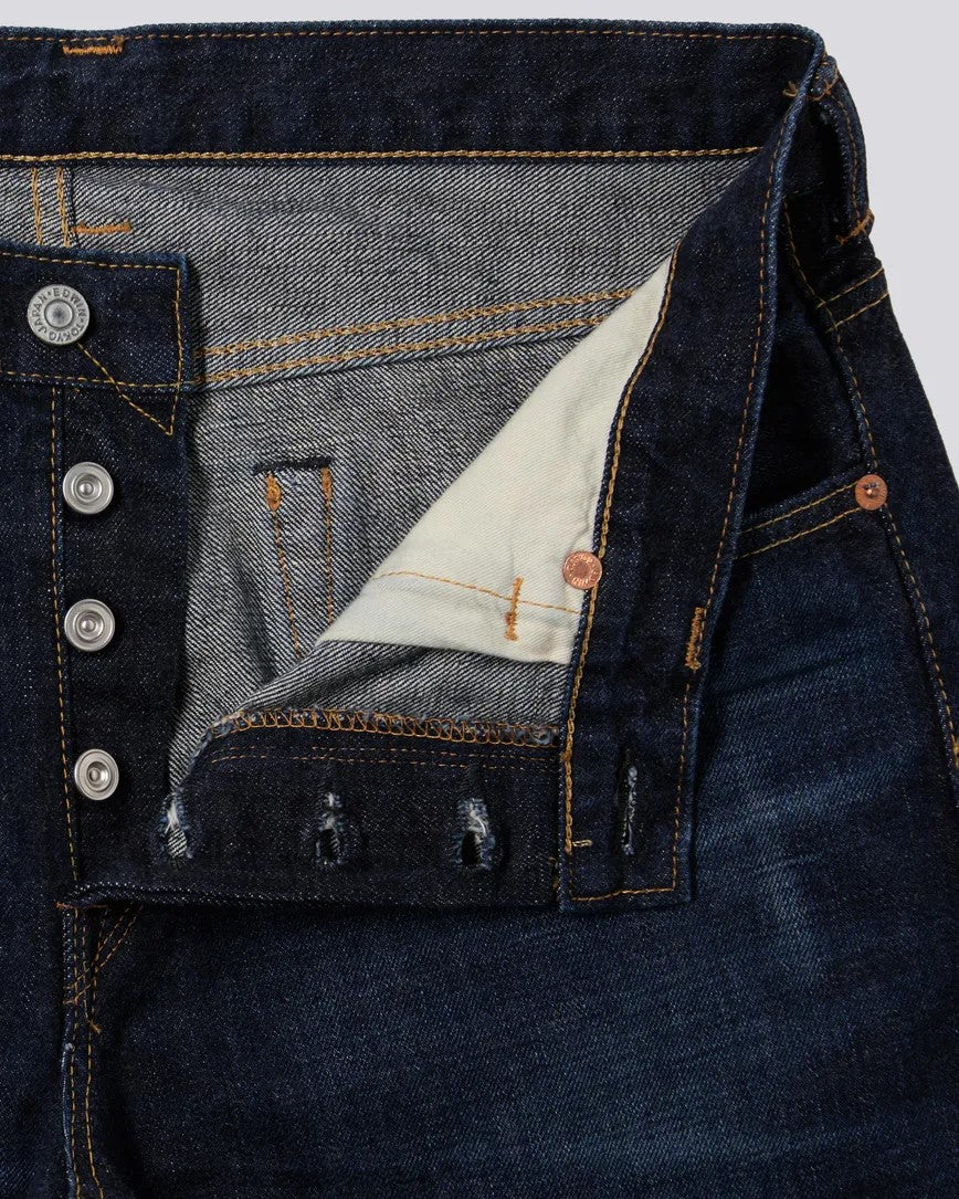 EDWIN REGULAR TAPERED JEANS NIHON MENPU RAIMBOW SELVEDGE 13.5 OZ DARK PURE INDIGO DENIM - BLUE DARK USED