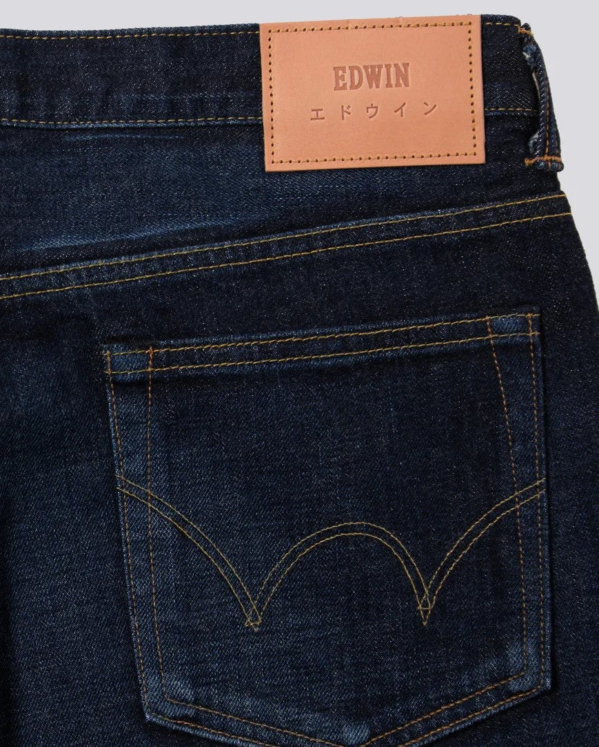 EDWIN REGULAR TAPERED JEANS NIHON MENPU RAIMBOW SELVEDGE 13.5 OZ DARK PURE INDIGO DENIM - BLUE DARK USED