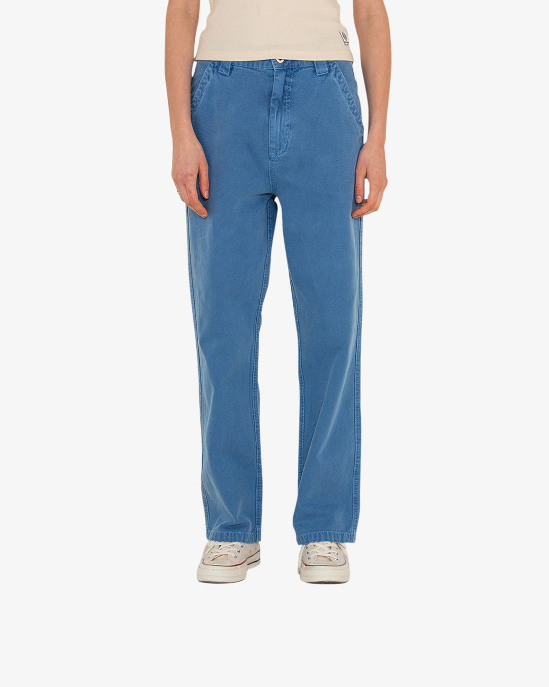 DEUS WOMENS CANVAS MASTER PANT - OVERDYED LIGHT INDIGO