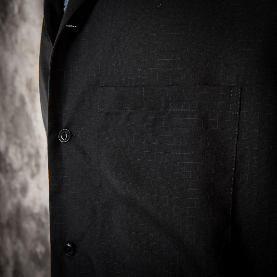 FLEURS DE BAGNE LA CHEMISE HAWAIENNE BLACK RIPSTOP