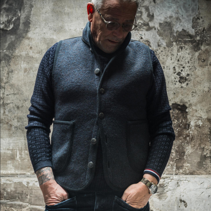 FLEURS DE BAGNE LE GILET COL OFFICIER - ANTHRACITE