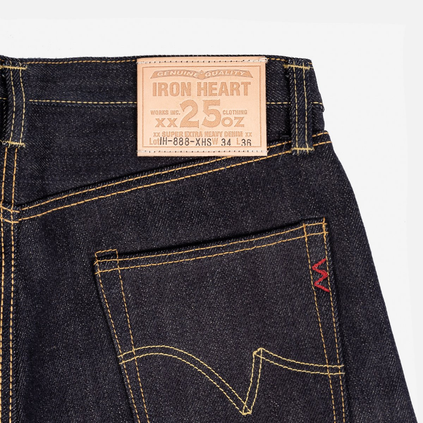 IRON HEART IH-888-XHS 25 OZ MEDIUM / HIGH RISE TAPERED CUT JEANS - INDIGO