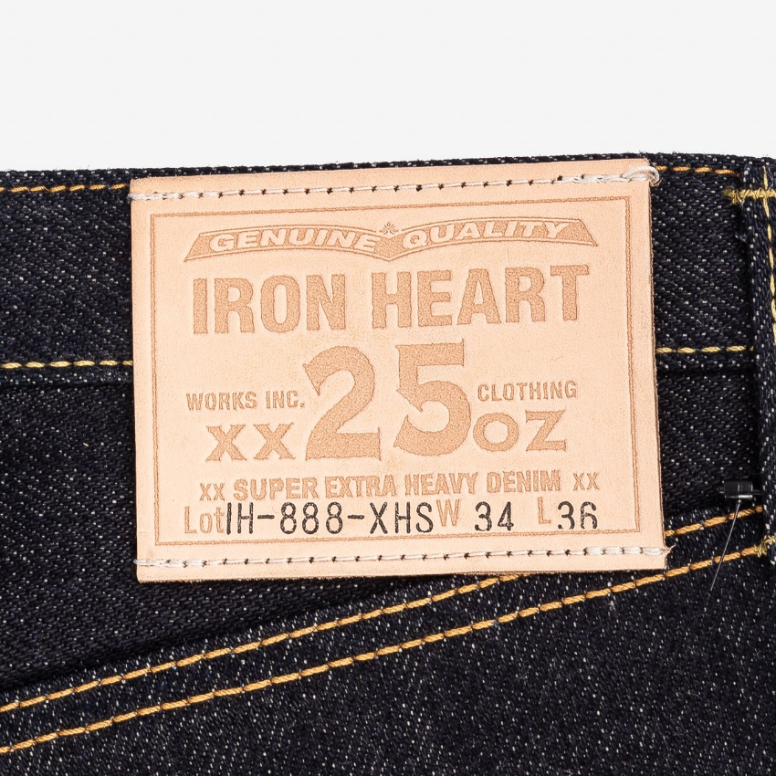IRON HEART IH-888-XHS 25 OZ MEDIUM / HIGH RISE TAPERED CUT JEANS - INDIGO
