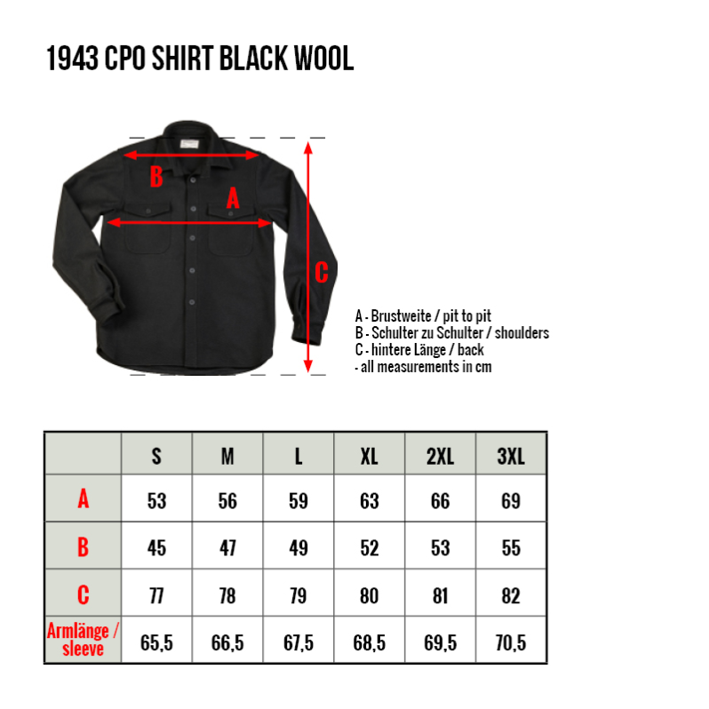 PIKE BROTHERS 1943 CPO SHIRT WOOL - BLACK