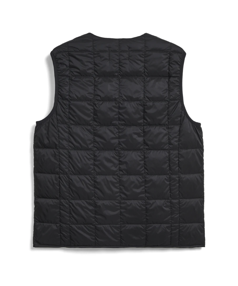 TAION V-NECK BUTTON DOWN VEST - BLACK