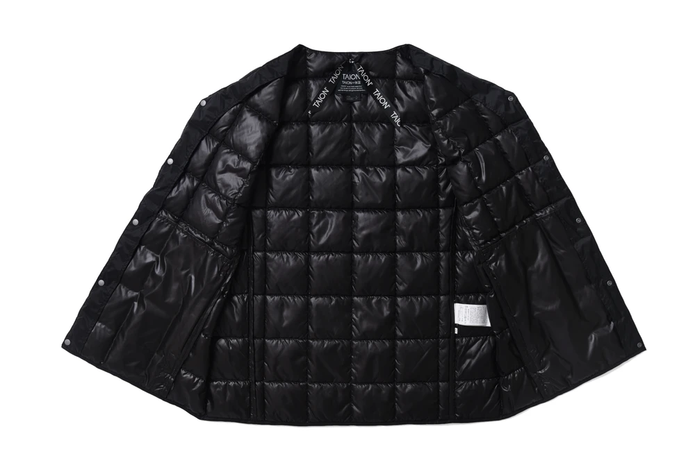 TAION V-NECK BUTTON DOWN VEST - BLACK