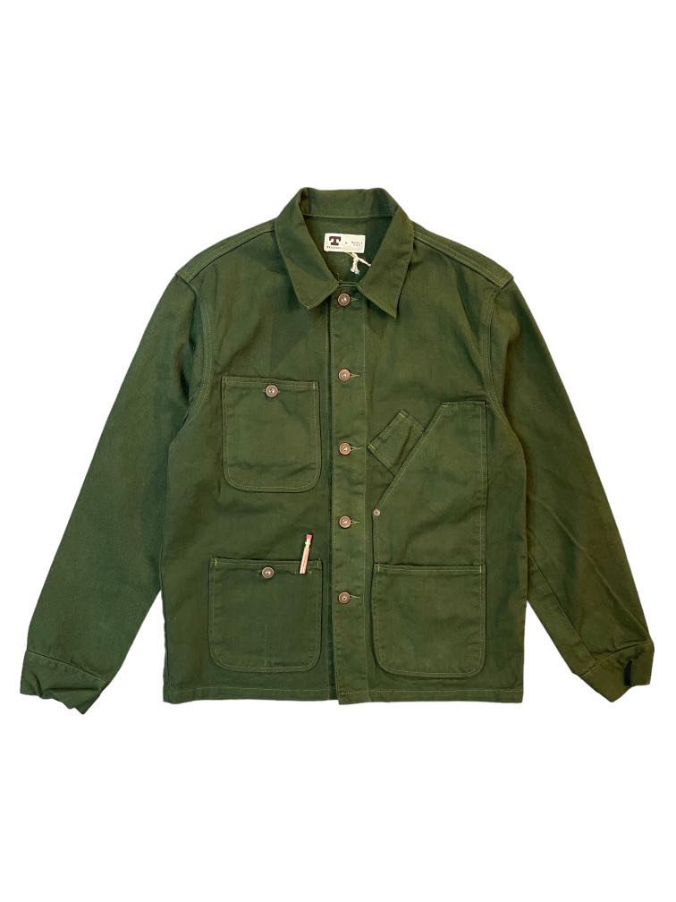 TELLASON COVERALL JACKET GARMENT DYED - GREEN