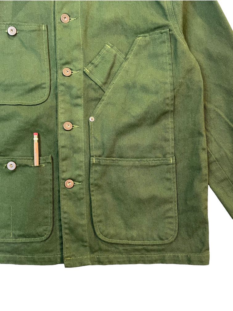 TELLASON COVERALL JACKET GARMENT DYED - GREEN