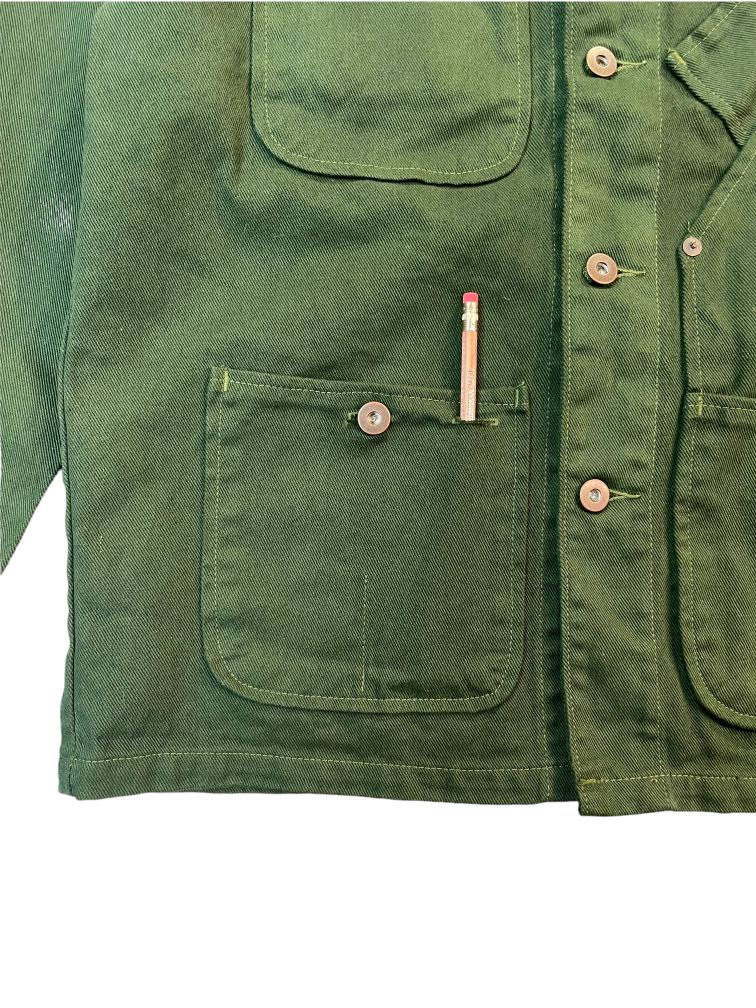 TELLASON COVERALL JACKET GARMENT DYED - GREEN