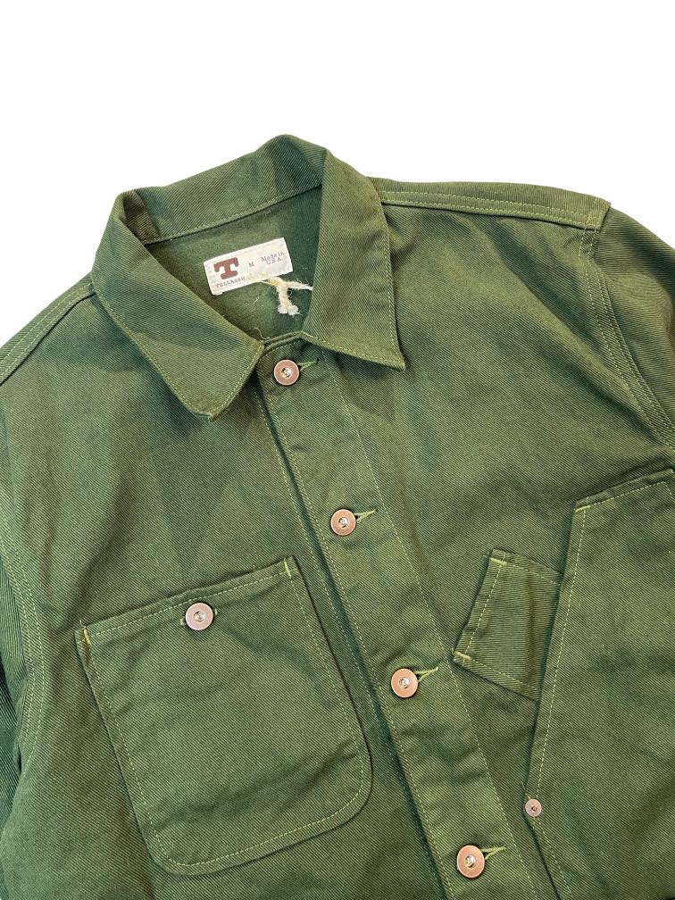 TELLASON COVERALL JACKET GARMENT DYED - GREEN