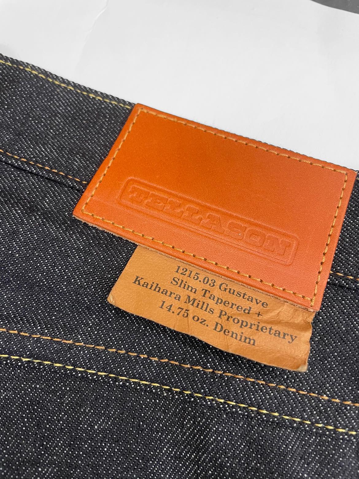 TELLASON GUSTAVE SLIM TAPERED SELVEDGE JEANS 14.75 OZ