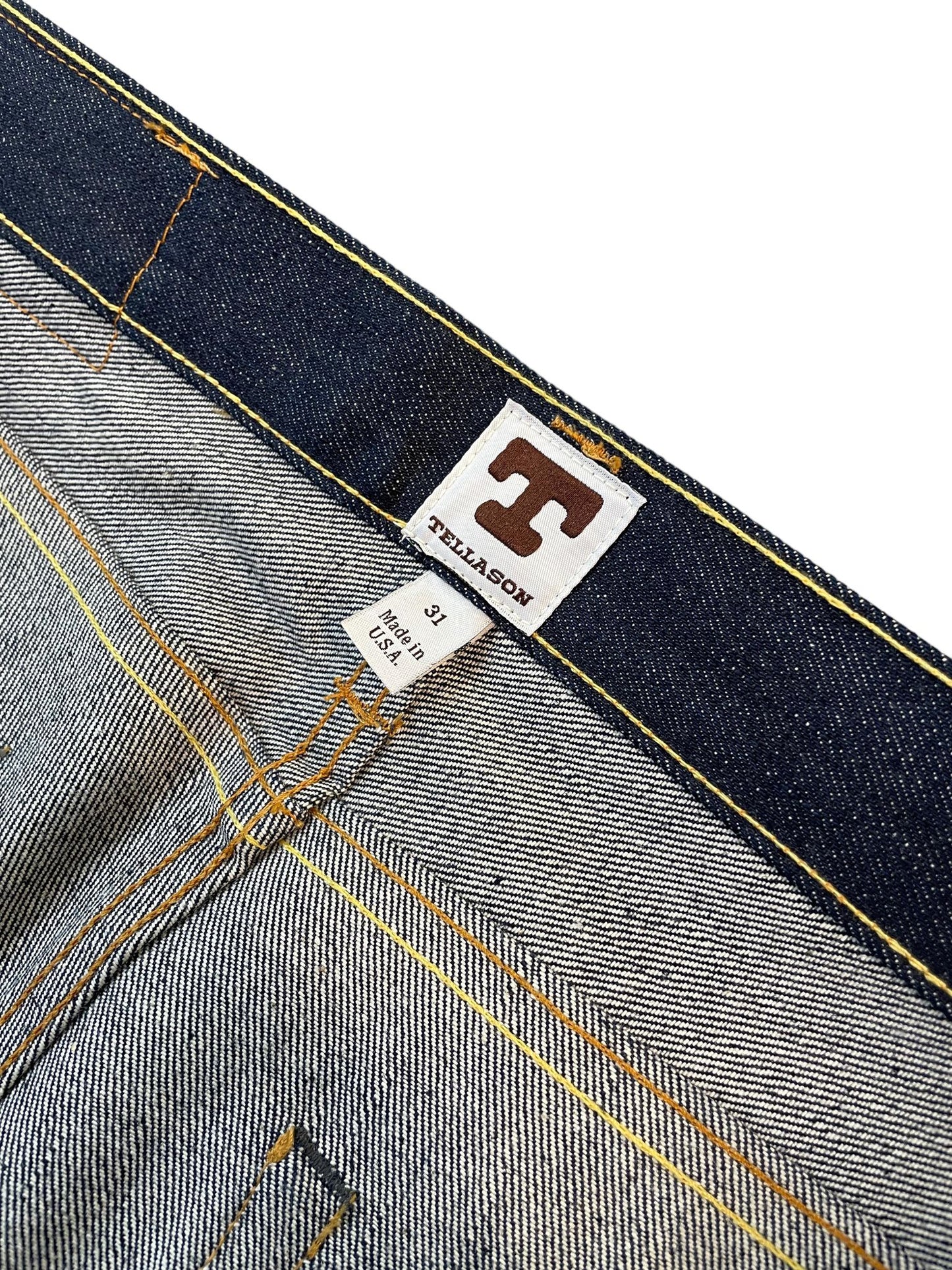 TELLASON JOHN GRAHAM MELLOR SLIM STRAIGHT SELVEDGE JEANS 16.5 OZ