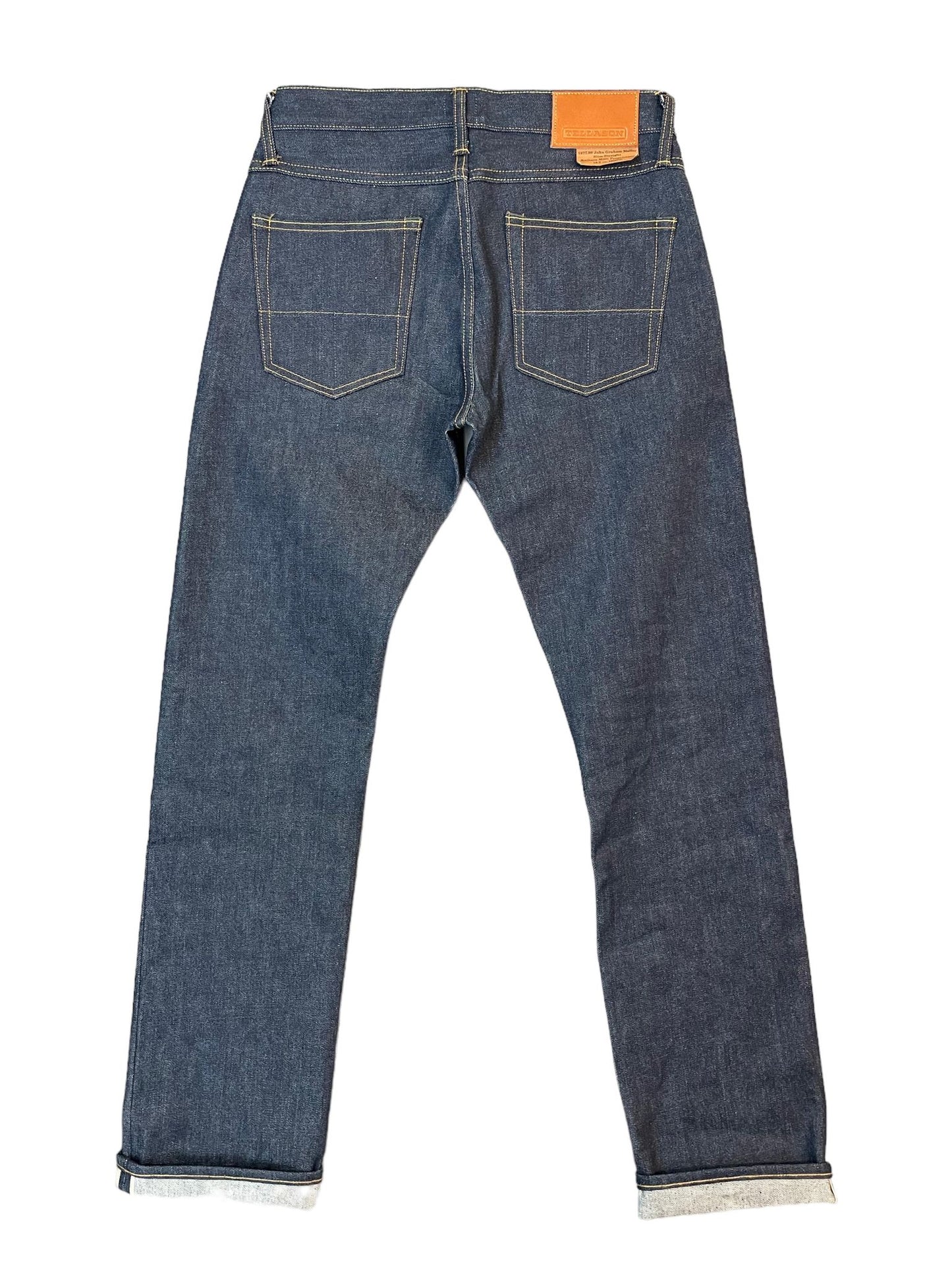 TELLASON JOHN GRAHAM MELLOR SLIM STRAIGHT SELVEDGE JEANS 16.5 OZ