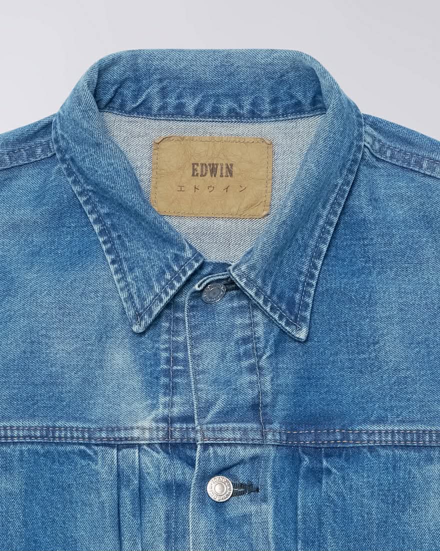 EDWIN JACKET TYPE II KAIHARA RAINBOW SELVEDGE 13,5 OZ DARK PURE INDIGO DENIM - BLUE / LIGHT USED